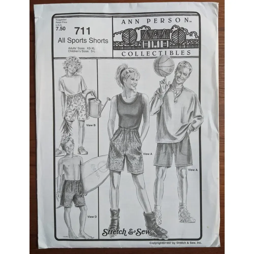 UNCUT Ann Person Pattern 711 All Sports Shorts